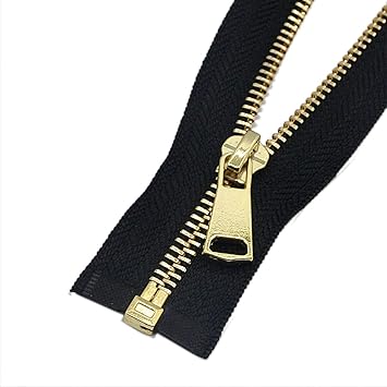 Leekayer 2pcs #5 32 Inch Zippers for Jackets Sewing Coats Crafts Gold Separating Jacket Zipper 81.28cm Metal Zipper Heavy Duty 32" Gold,LY768S