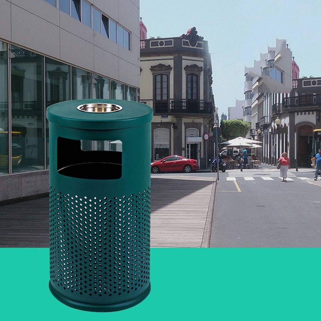Waste Bins,Outdoor Ashtray Trash Can Wastebasket Outdoor Trash Can, Simple Style/Storage Bucket, Top with Ashtray Community Park Large Trash Can Waste Container