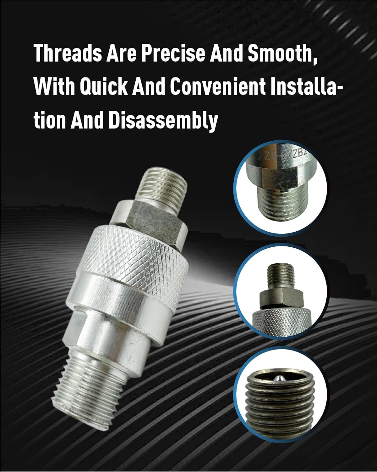 M16-M14 Hydraulic Quick Connect Fittings Fit for AGT and Chinese Mini Excavators 2 Male & Female Hydraulic Hose Fittings, Hydraulic Hose Connect Adapter