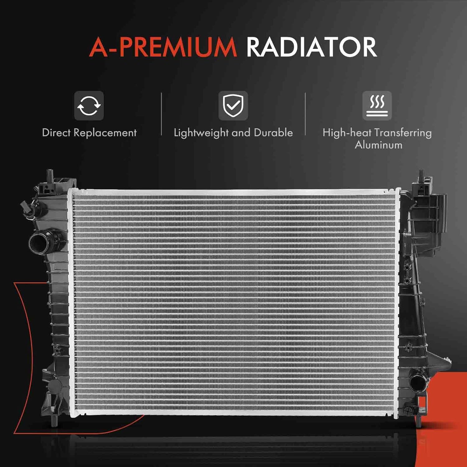 A-Premium Engine Coolant Radiator Assembly Compatible with Chevrolet Sonic 2012-2019, 1.4L, Manual Transmission, Replace# 95316048