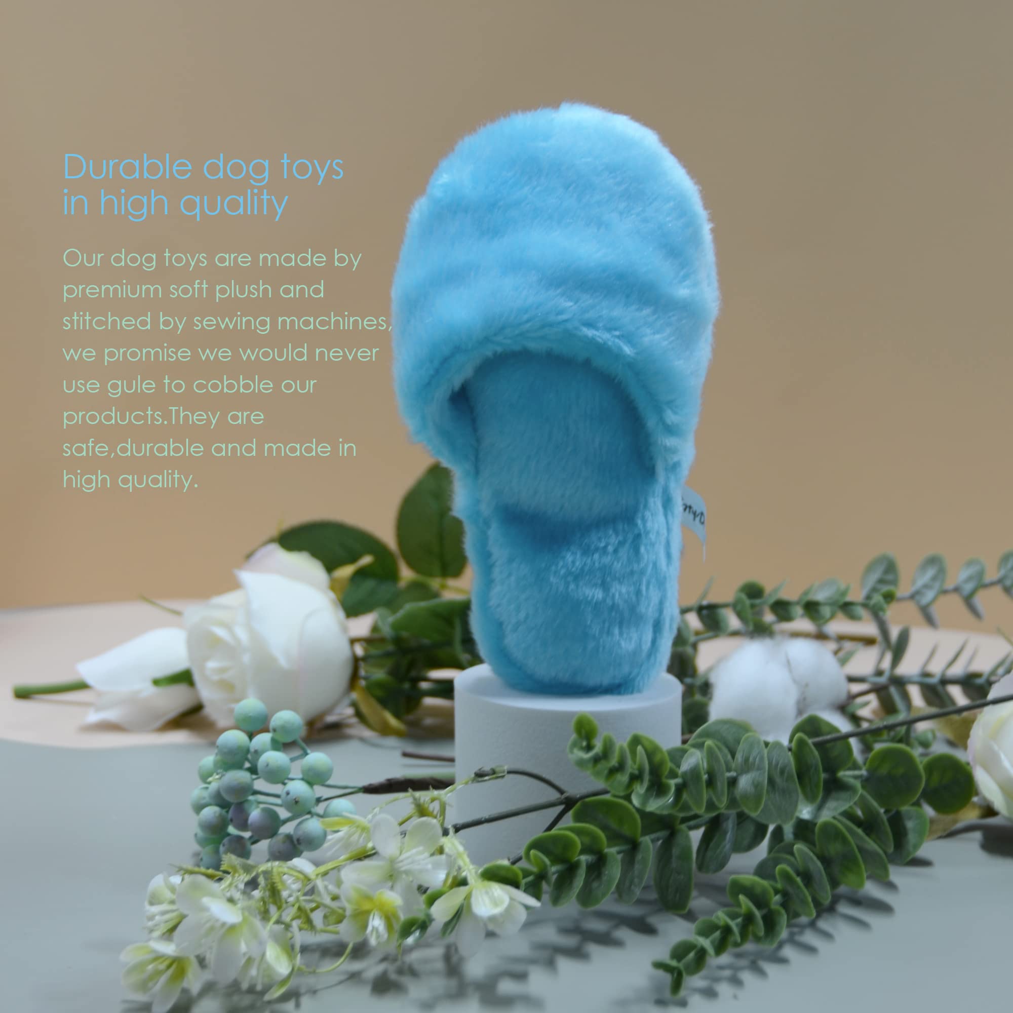 Juguetes chirriantes para perros, juguetes masticables duraderos para perros al aire libre, juguetes interactivos de peluche para perros pequeños y medianos, diseño en forma de pantufla