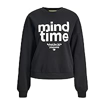 JACK & JONES Jxmimi RLX LS Print Crew Swt, Nero, M