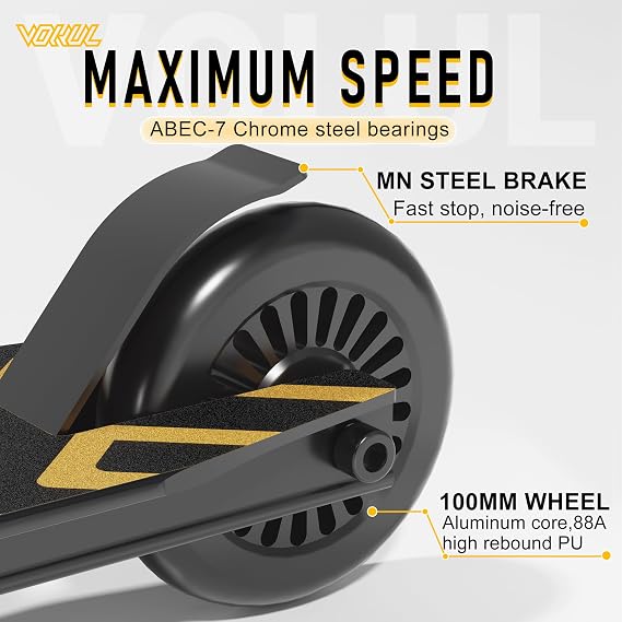 VOKUL Complete Pro Stunt Scooter for Kids, Boys Girls, Teens High Performance Trick Scooter for Skatepark Street for Ages 6 and Up