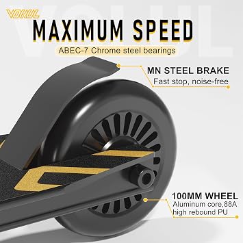 VOKUL Complete Pro Stunt Scooter for Kids, Boys Girls, Teens High Performance Trick Scooter for Skatepark Street for Ages 6 and Up