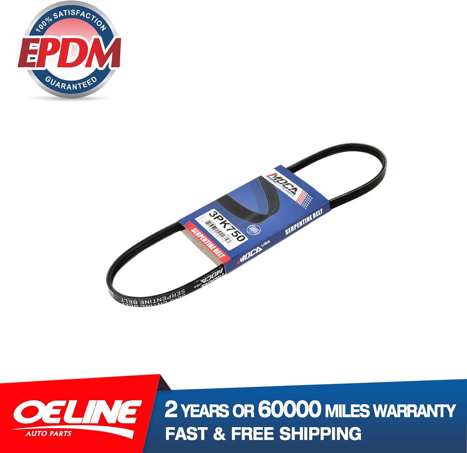 MOCA 3PK750 5PK1110 Serpentine Belt Professional V-Ribbed Belt Fits 1992-2001 Toyota Camry & 1992-1999 Toyota Celica & 1999-2001 Toyota Solara 2.2L l4 GAS DOHC