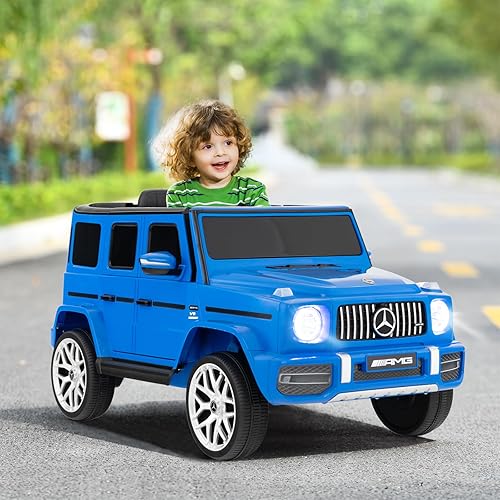 Miniatura 4 de OLAKIDS Vehículo eléctrico conducible para niños de 12V, vehículo con licencia Mercedes Benz G63 con control remoto, puertas dobles abiertas,