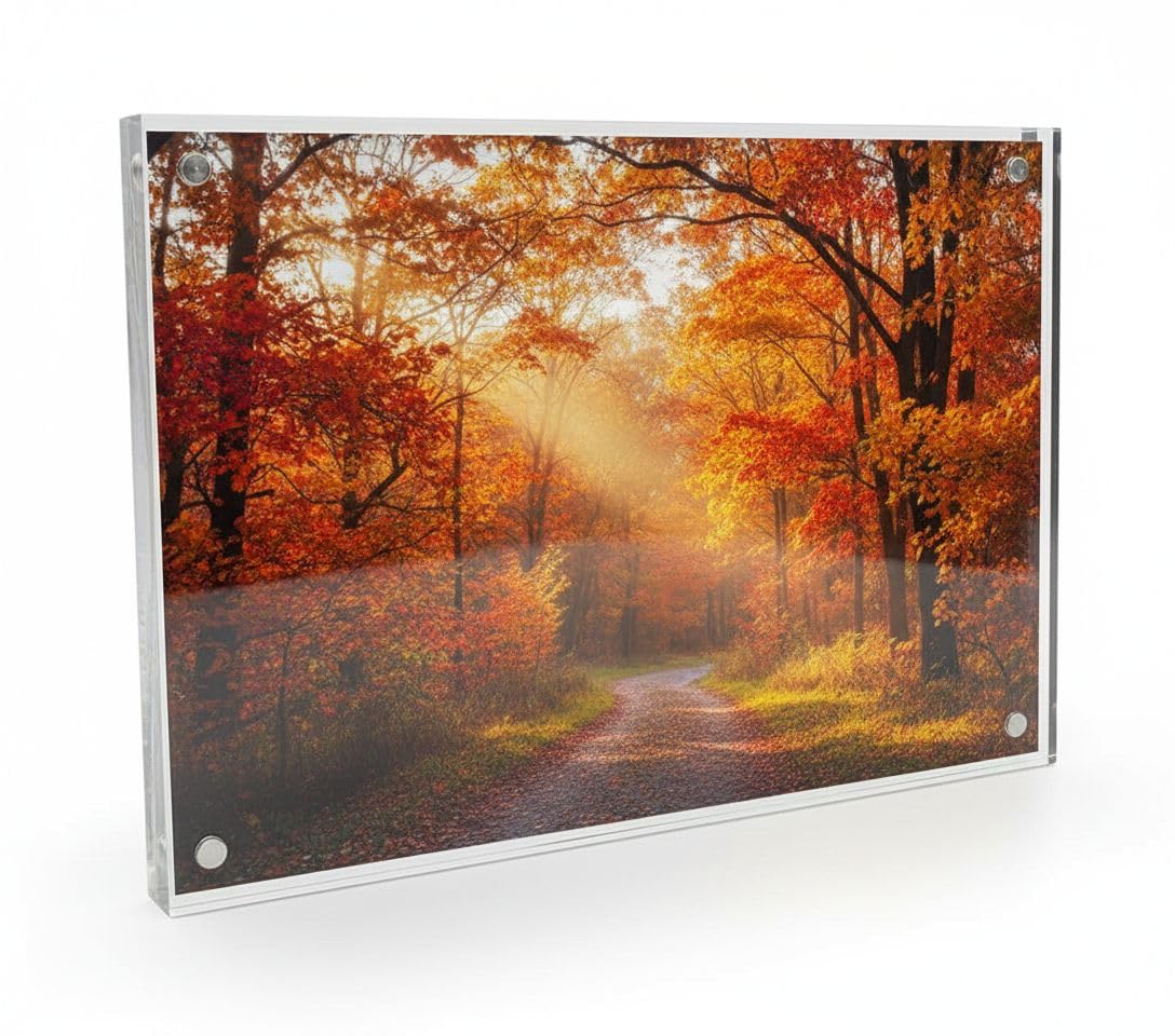 4R Clear Acrylic Photo Frames - Elegant Tabletop Picture Frames with Stand