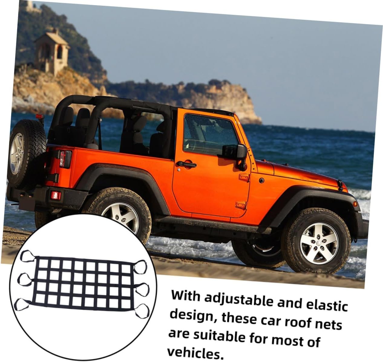 2pcs Automotive Cargo Nets SUV Trunk Organizer Car Ceiling Storage Net Elastic Luggage Storage Organizer Car Roof Bungee Mesh