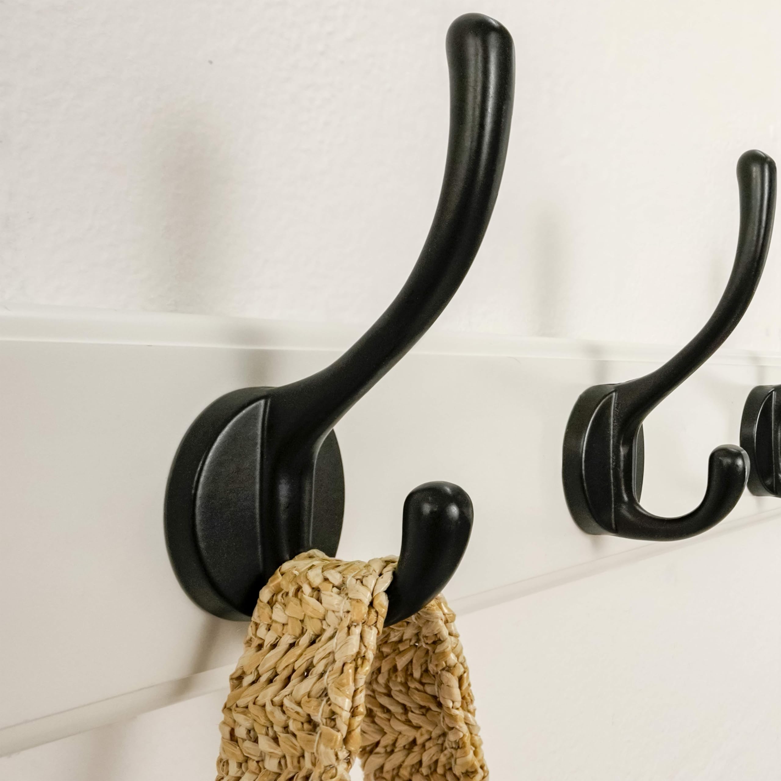 Dseap Garderobenleiste: 97cm lang robuste hakenleiste mit 10 haken, kleiderhaken wand, wandgarderobe, garderobenhaken für mäntel, handtüchern, hüten, kleidung, bambus, weiß
