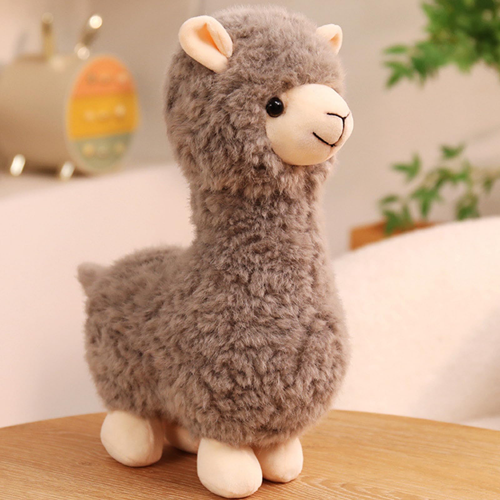 JORCEDI Alpaca Teddy Plush, 30cm/11.81inch Fluffy Soft Toy, Simulated Animal Cuddly Toys Doll Gift for Boy, Girl, Adult (gray)