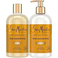 Vista 1 de Shea Moisture champú de manteca de karité de 13 oz y acondicionador fortalecedor 13 oz