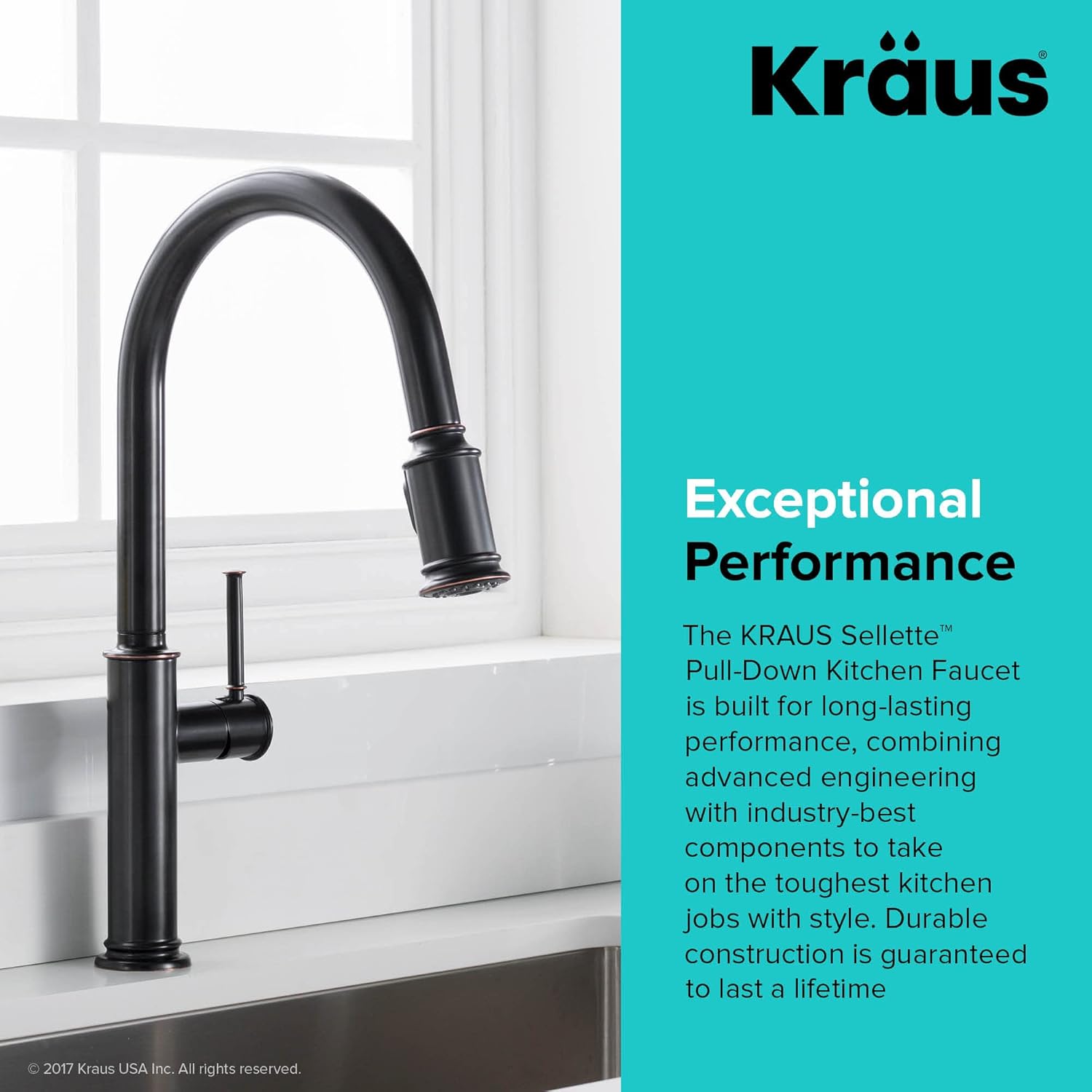 Oil Rubbed Bronze Pull-Down Kitchen Faucet with Soap Dispenser