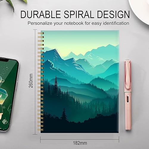 Miniatura 6 de Cuaderno de espiral para mujer, cuadernos universitarios A5 de 6 x 8.4 pulgadas, 120 páginas rayadas con papel grueso de alta calidad, perfecto para