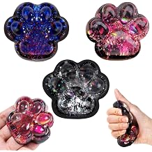 3PCS Cat Paw Squeeze Toy, Starry Sky Cat Paw Squishy Toys, Fun Squishy Pinch Toy, Squishy Toys Fidget, Sensory Toy Stress Relief Paw Fidget Toys for Kids, Easter Party Favors