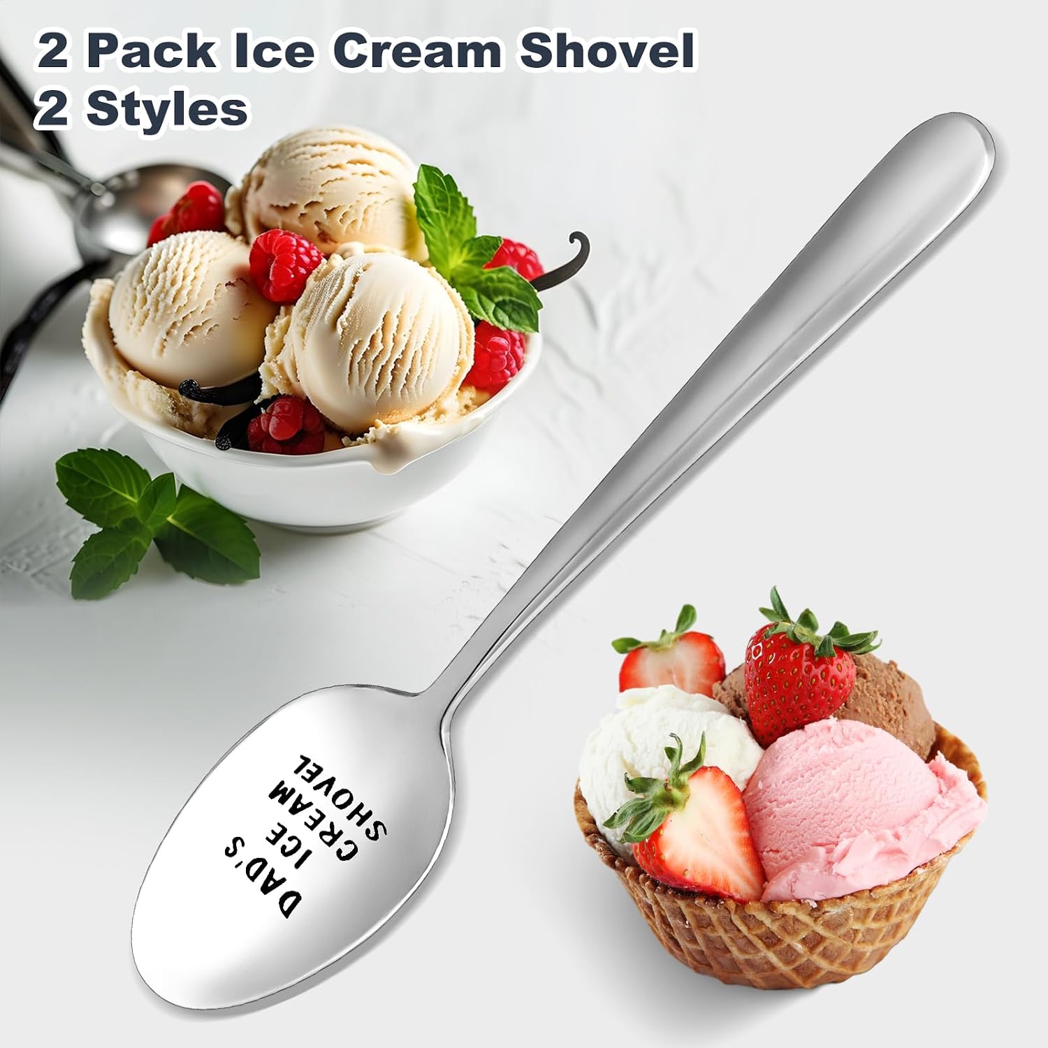 Gifts for Dad,Christmas Stocking Stuffers for Men from Daughter Son,Long Handle Heavy Duty Stainless Steel Dads Ice Cream Shovel for Fathers Day Birthday Husband New Year Gifts