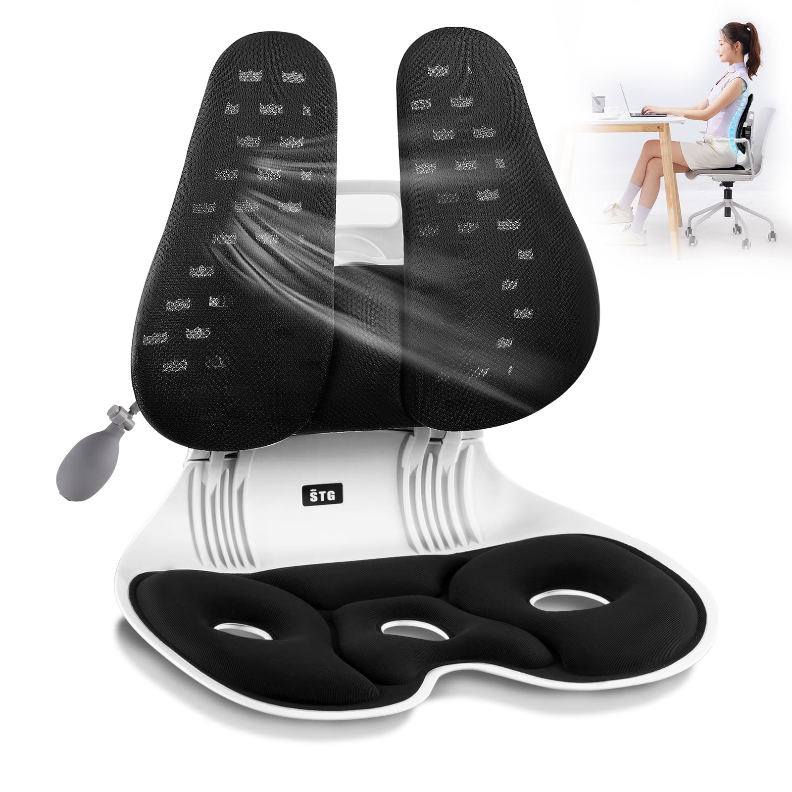 Amazon.com: ZZWS Ergonomic Back Support, Foldable Chair Back