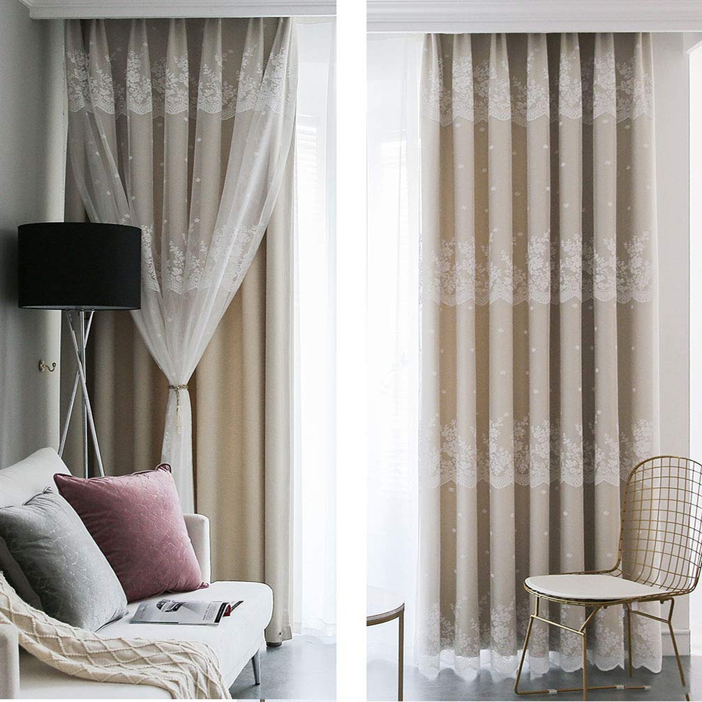 Rideaux occultants gris avec œillets solides isolants pour fenêtre de chambre