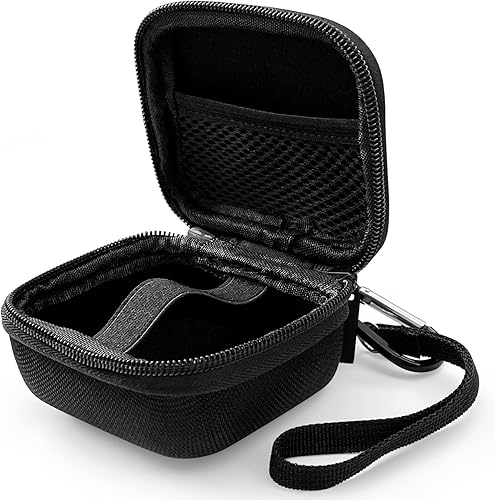 Geiomoo Estuche rígido para auriculares EVA, cubierta de almacenamiento portátil con mosquetón y correa (negro)
