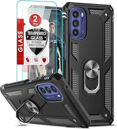 LeYi Funda para Moto G 5G 2022: con 2 protectores de pantalla de vidrio templado para hombres y mujeres, [grado militar] funda protectora resistente