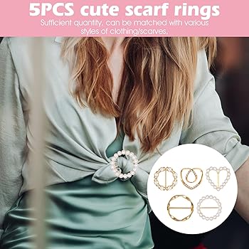 Scarf Ring Clip For Women - Silk Scarf Buckle Cinch Clips For Shawls & Ties