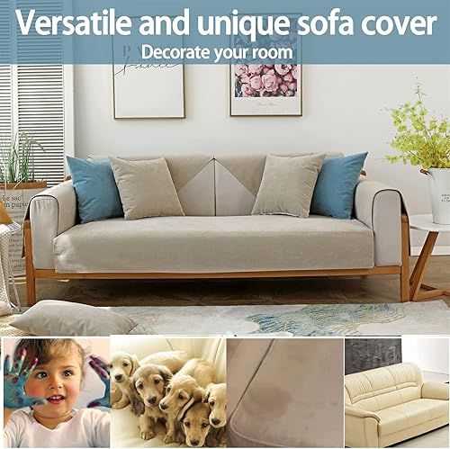 Miniatura 7 de Funda impermeable para sofá, a prueba de orina, antiarañazos y gatos, antideslizante, antiadhesivo, protector de muebles suave y lavable para sala