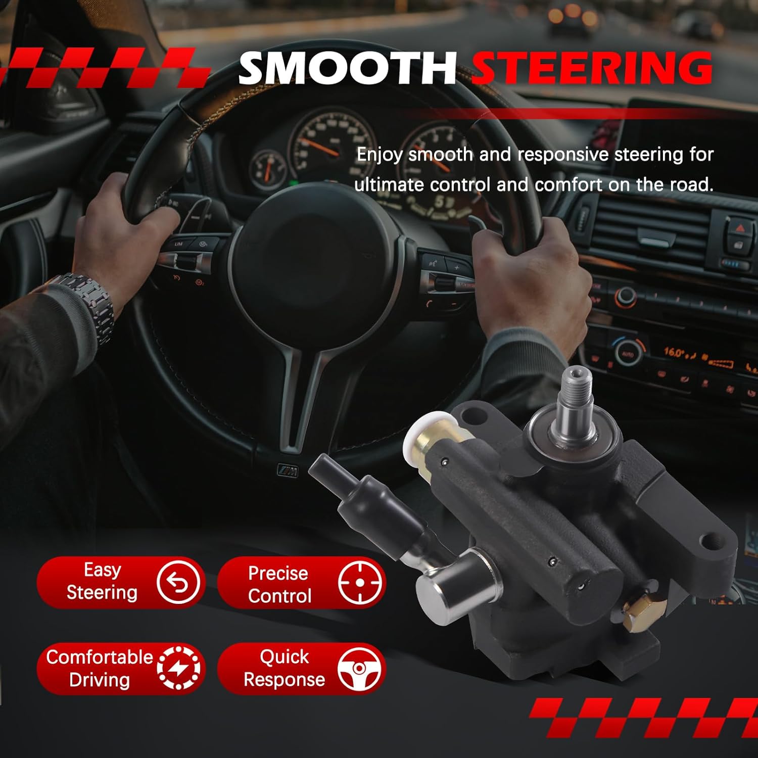 21-5945 Power Steering Pump Fit for RAV4 1997 1998 1999 2000 2.0L L4, Power Assist Pump Replace for 21-5945, 215945, 4432042010, 4432042011