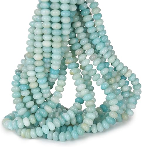 Vista 42 de ICAI Beads 5x8mm Cuentas Espaciadoras Rondelle Naturales Sueltas para Hacer Joyas Manualidades DIY Diseño 1 Hebra 15" APPR (Jade Blanco)