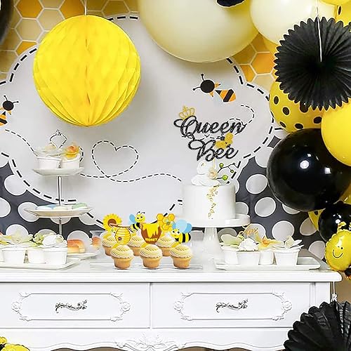 Miniatura 6 de Decoración de pastel de abeja reina con purpurina para cumpleaños de mamá, abejorro, colmena, abeja, abeja, abeja, abeja, abeja, mamá a abeja,