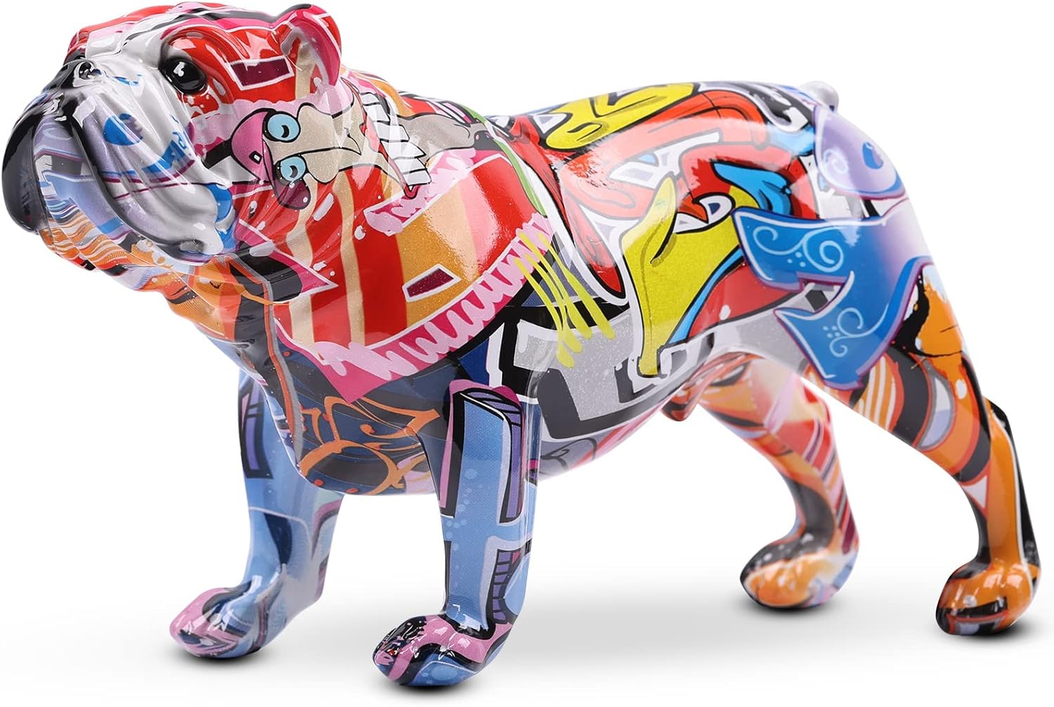 Exquisite Französische Bulldoggen Statue Aus Kunstharz – Handgefertigte Deko-Figur, 34,5 X 31 X 17 Cm