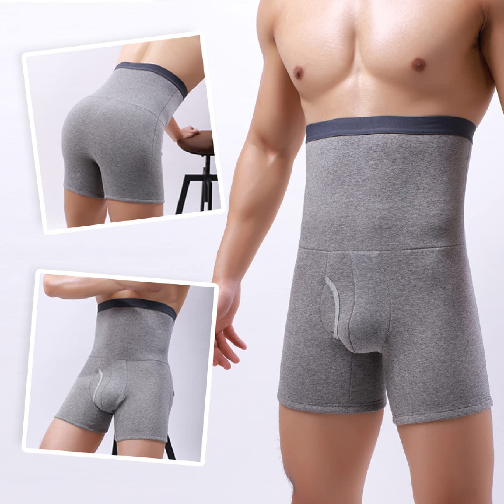 męskie bokserki shapewear, wyszczuplają uda urządzenie do modelowania sylwetki hi-talia butt booster ciepła bielizna na zimę