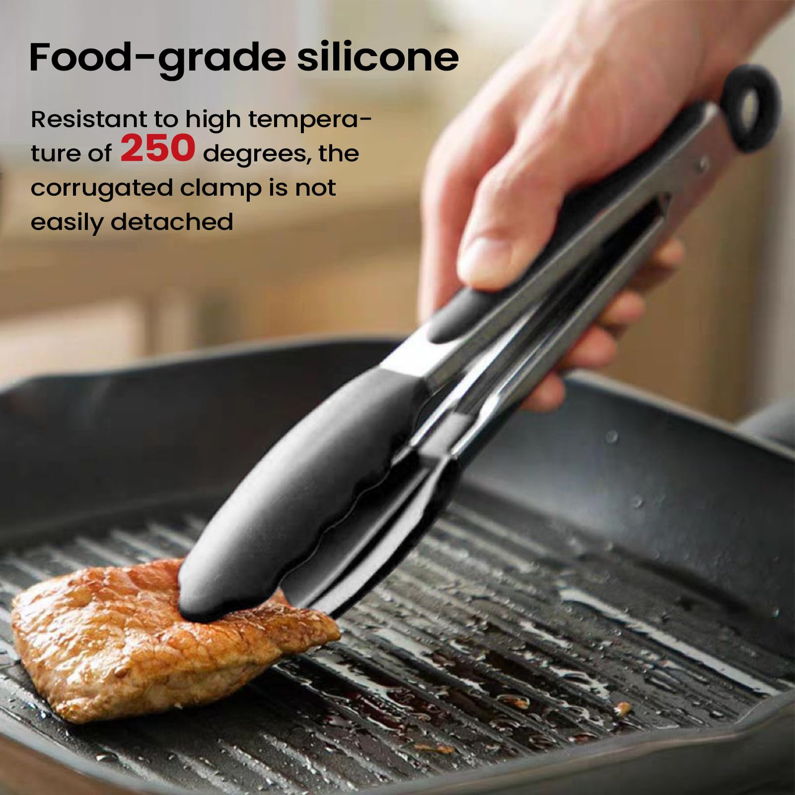 Pinze Per Grigliare Acciaio Inossidabile Bloccaggio Punte in Silicone | Pinze per Griglia in Acciaio Inossidabile Utensile Per Grigliare Barbecue Campeggio Giardino Cucina
