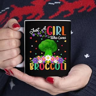 Broccoli Vegetable Lover Just A Girl Who Loves Broccoli BlackMug, Tea Mug, Tea Cup, Coffee Cup