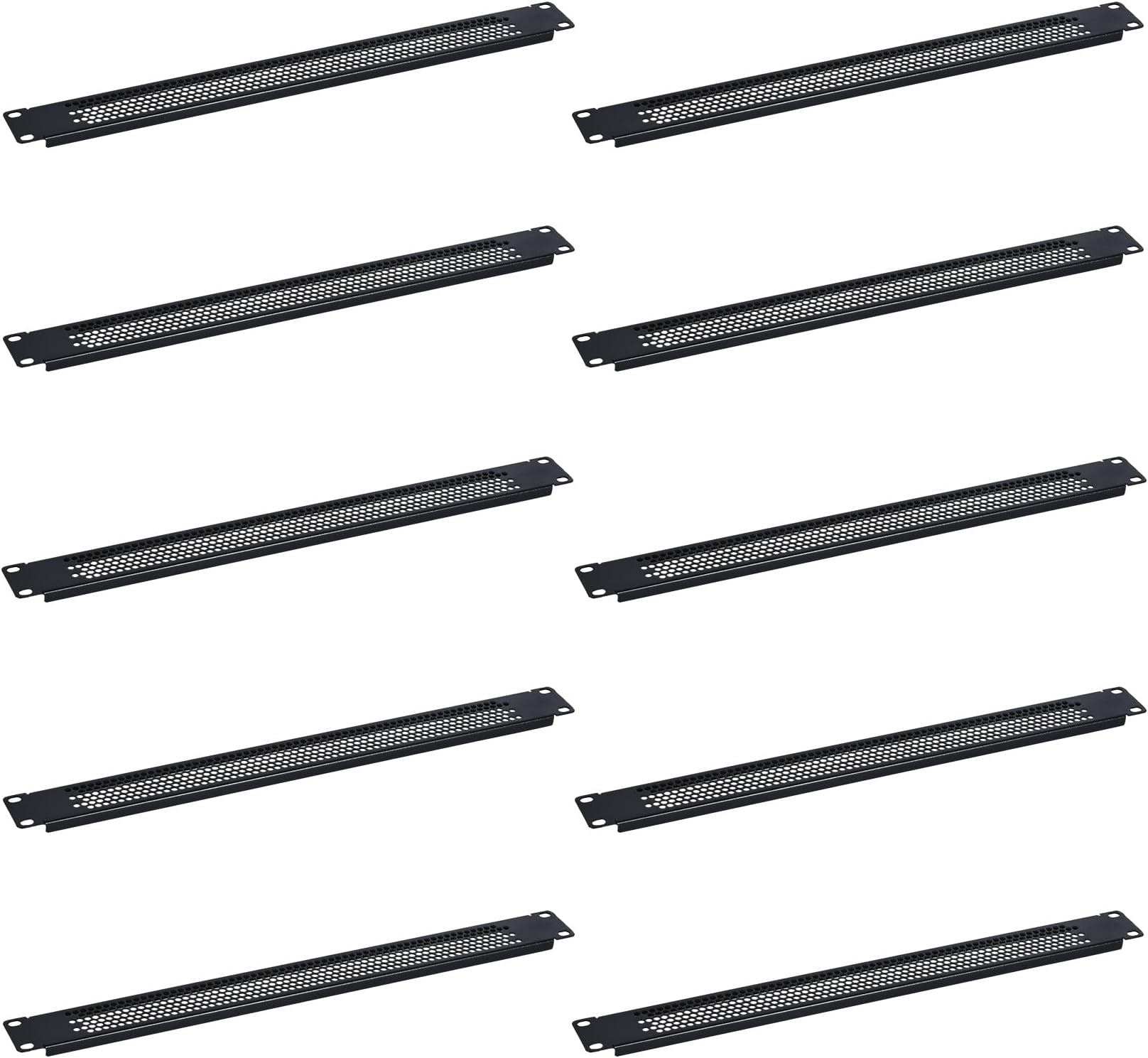 RackPath 1U Blank Rack Mount Panel Spacer with Venting (10 Pack) for 19in Server Rack Enclosure or Network Cabinet