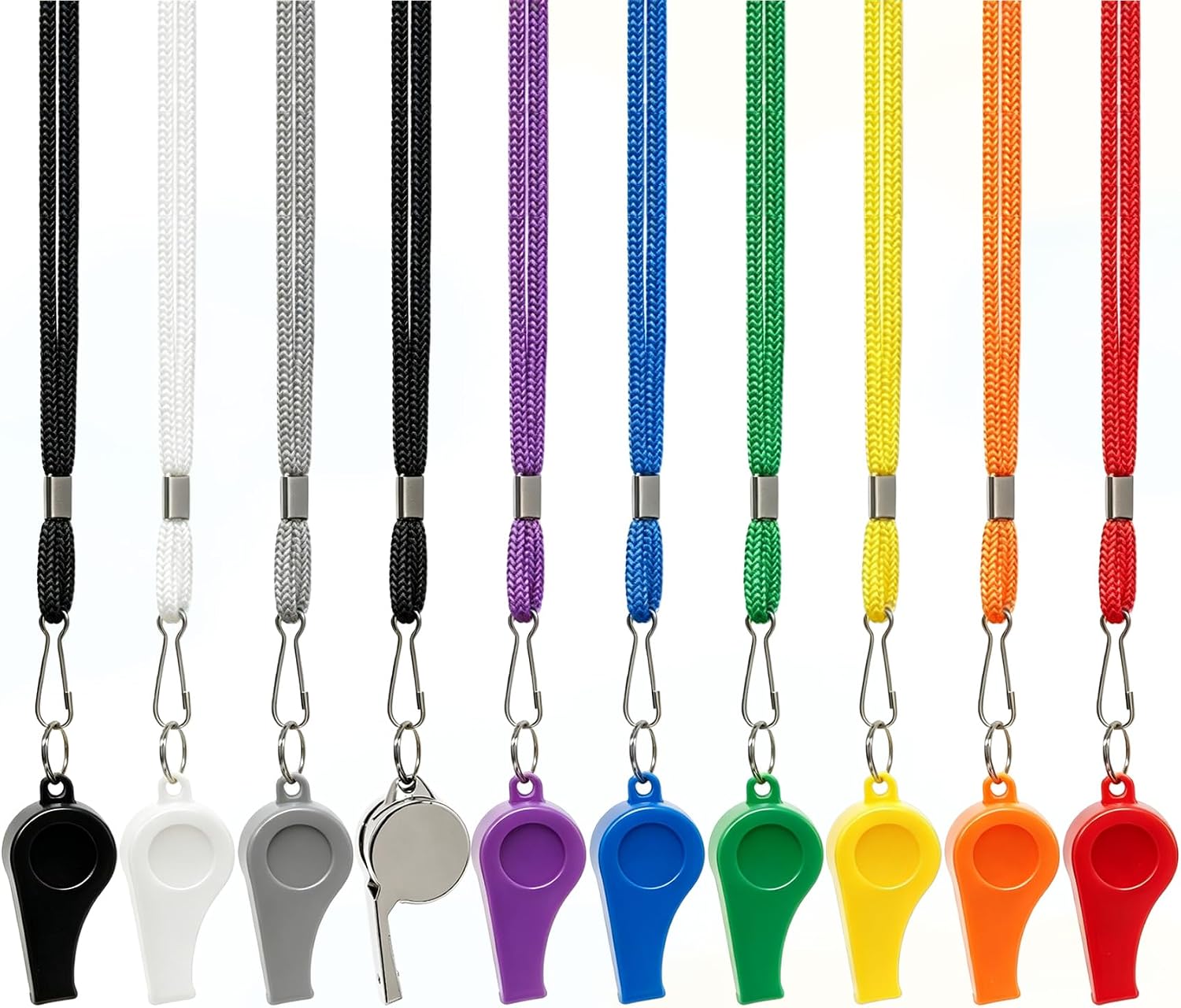 Whistles, 10 Pack Sports Whistles with Lanyard, Loud Crisp Sound Whistles for Coaches, Teachers, Referees, and Officials