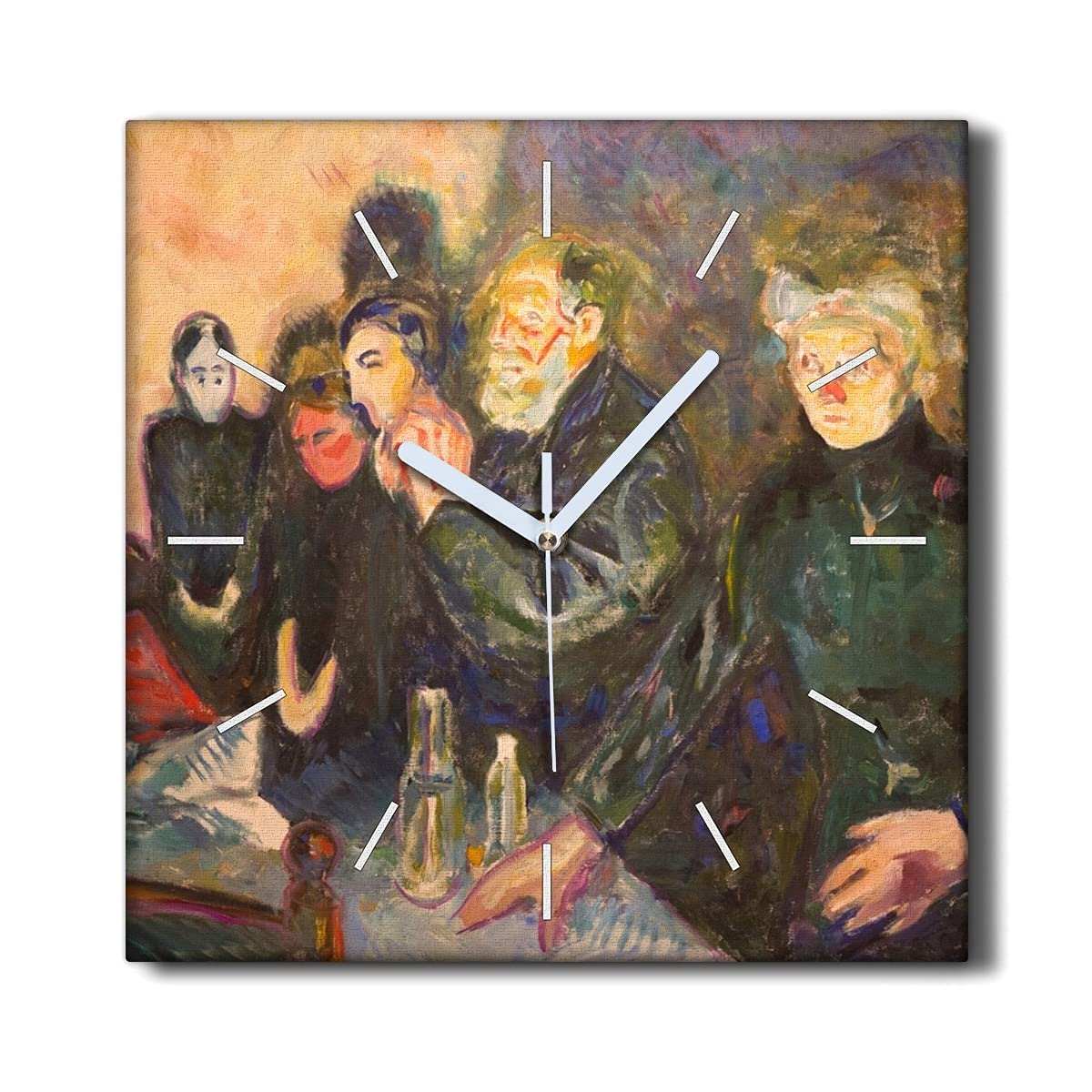 Horloge Murale sans tic-tac 30x30cm Toile Edvard Munch Coloray