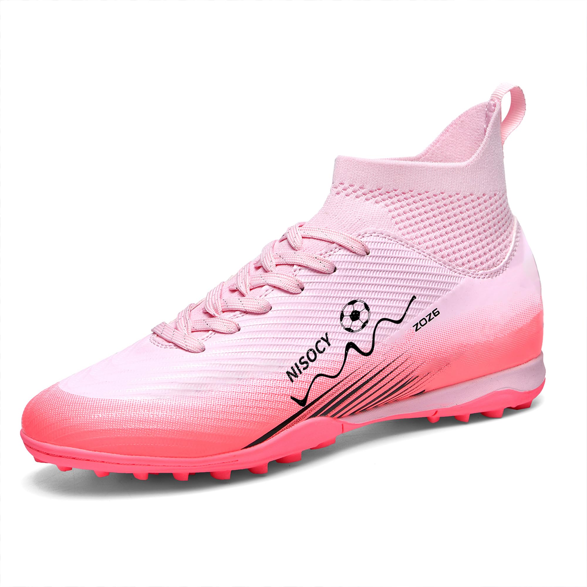 Soccer Shoes for Mens Womens Professional Cleats High-Top Athletic Turf Football Shoe Out…