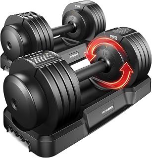 DB2 Adjustable Dumbbell Set, 55LB/110LB Option, 5-in-1 Quick Adjustable Weights with Storage Box and Non-Slip Handle, Weight Set for Home Gym Exercise Fitness, Full Body Workout for Men & Women