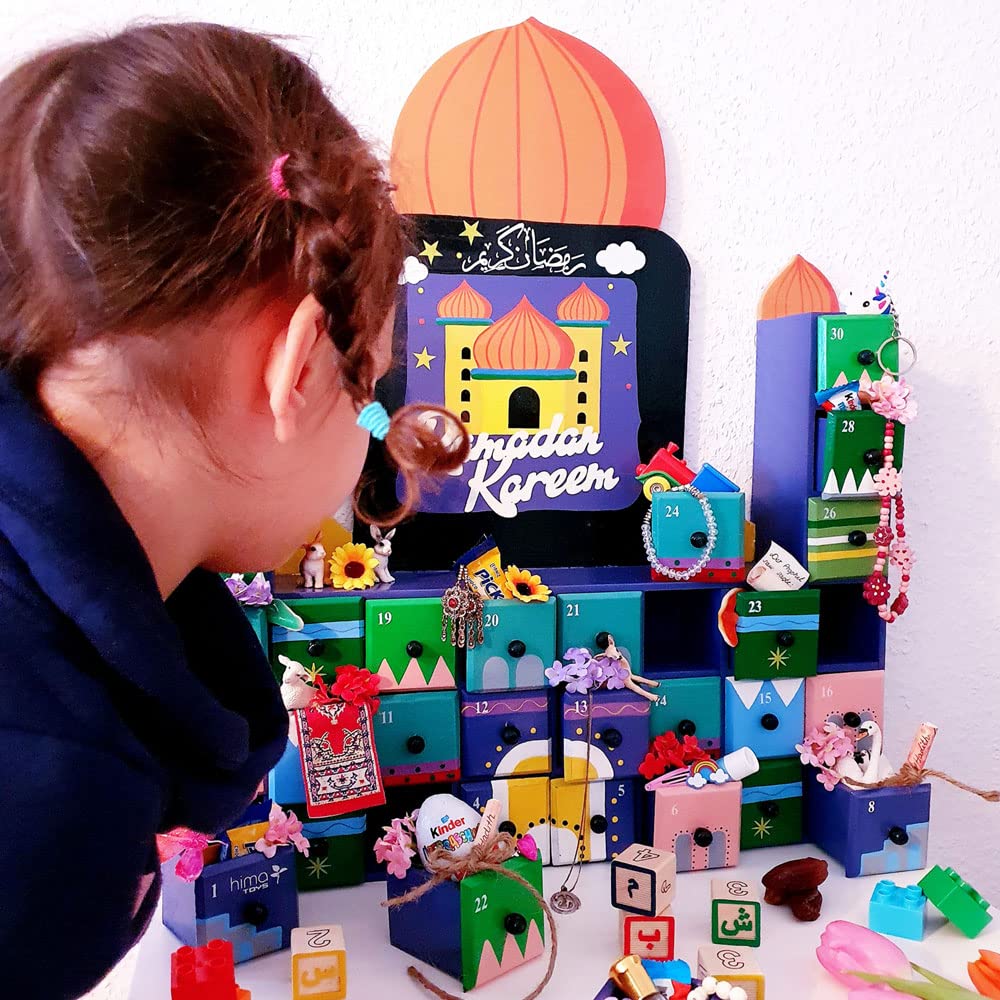 Ramadankalender für Kinder aus Holz - Adventskalender Ramadan, Himatoys, Holzspiel, Holzspielzeug, Riesen-Ramadankalender, Ramazan Takvimi, Eid Mubarak