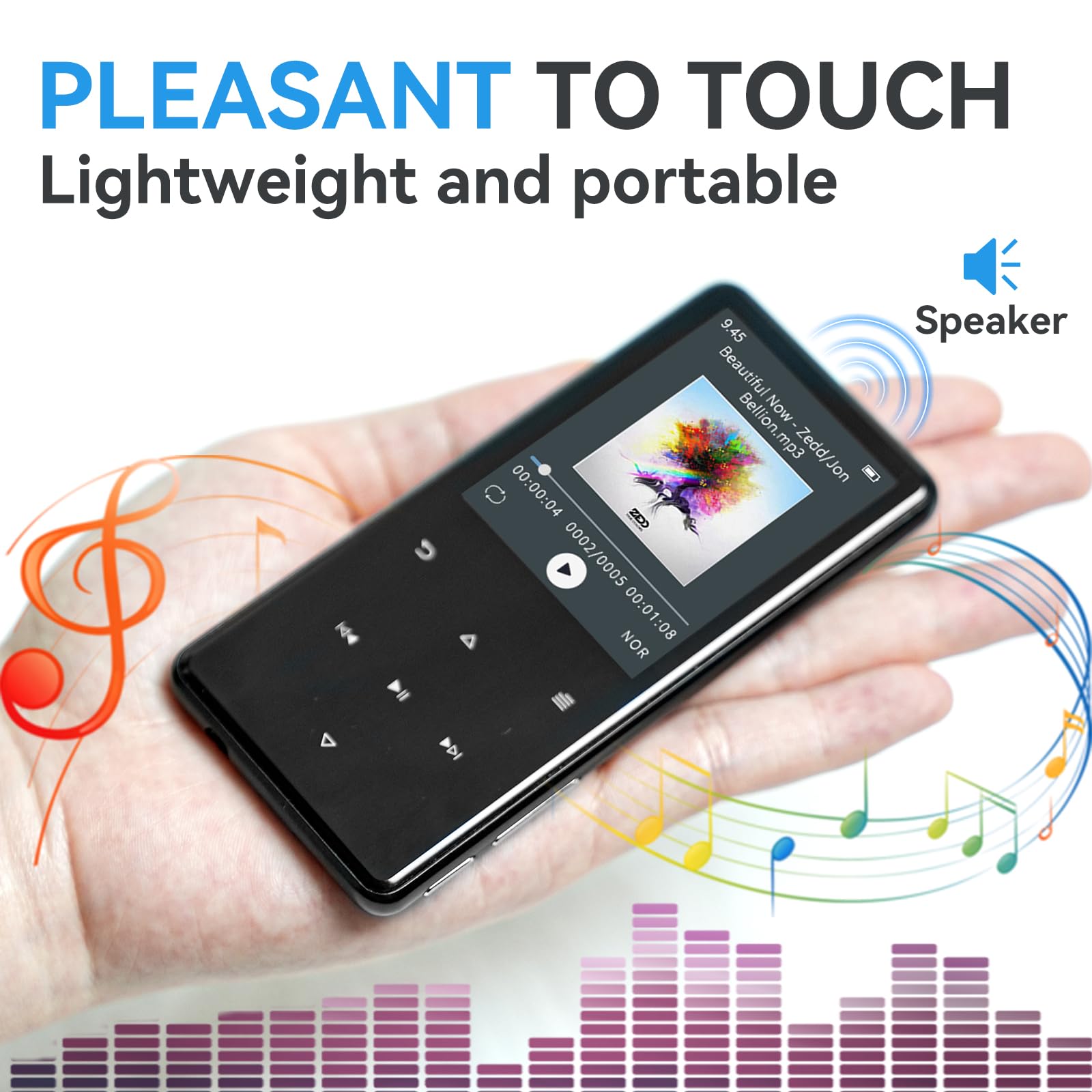 Lecteur MP3 Bluetooth 5.3 ODEJOI 64 Go - 18 Sons Apaisants, Haut-Parleur HD, Radio FM, Pour Dormir Et Musique