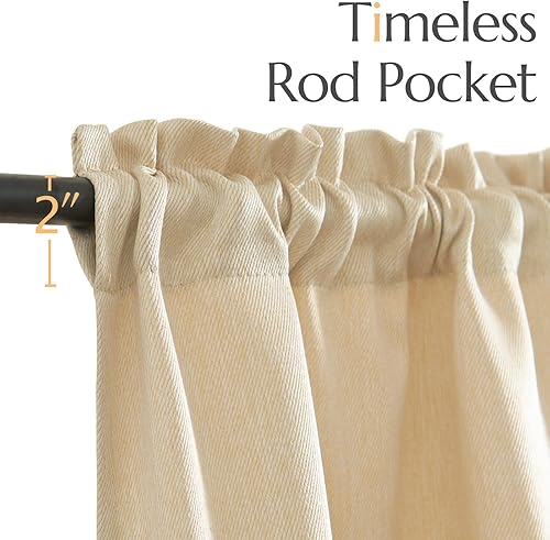 Miniatura 4 de jinchan Cortinas de cocina de lino sintético de 24 pulgadas de largo, cortinas rústicas de estilo rústico para privacidad, cortinas de