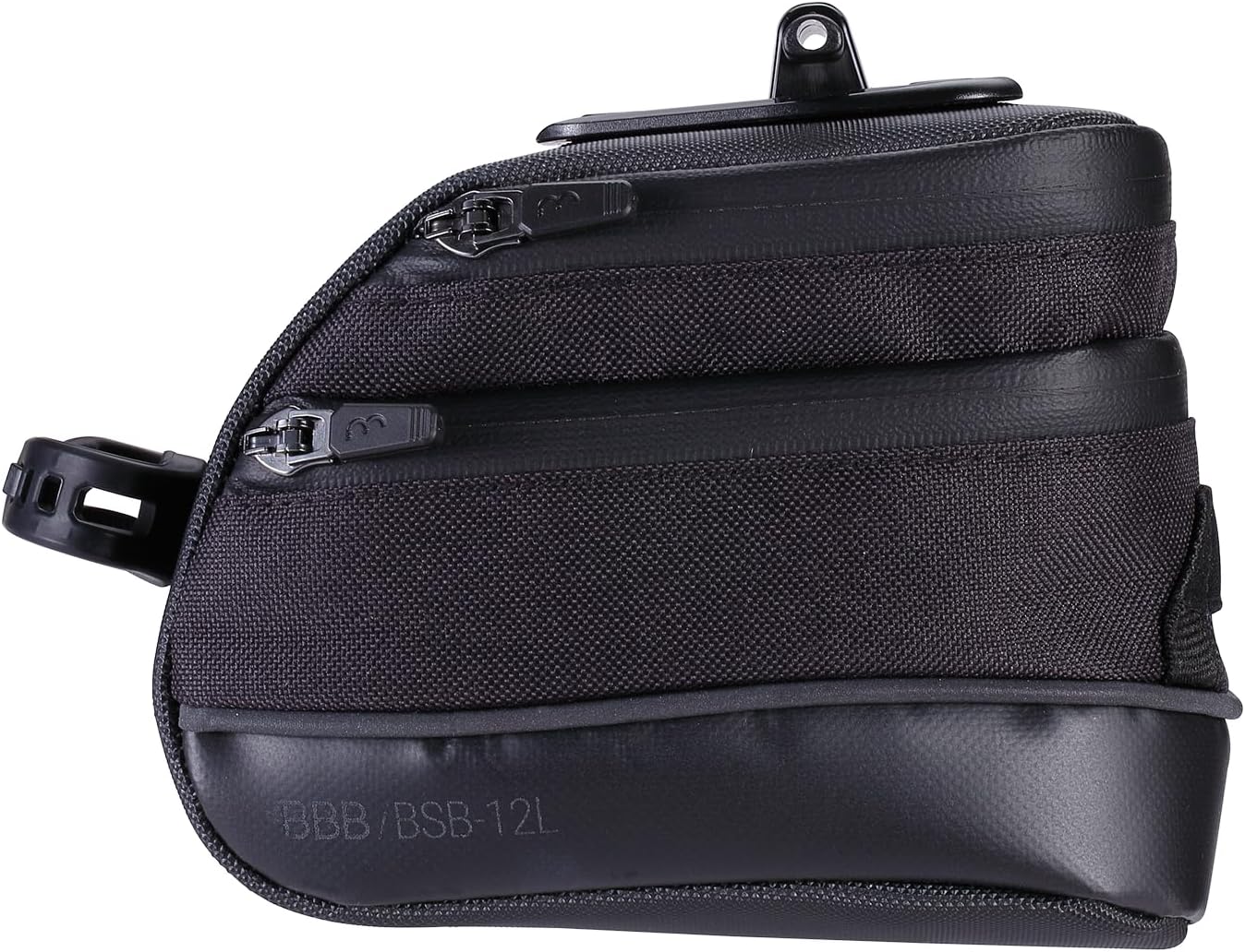 BBB Cycling Waterproof Saddle Bag I Bike Saddle Bag Cycling I Waterproof Saddlebag I Bikepacking Bicycle Saddle Bag I StorePack Reflective BSB-12L Black