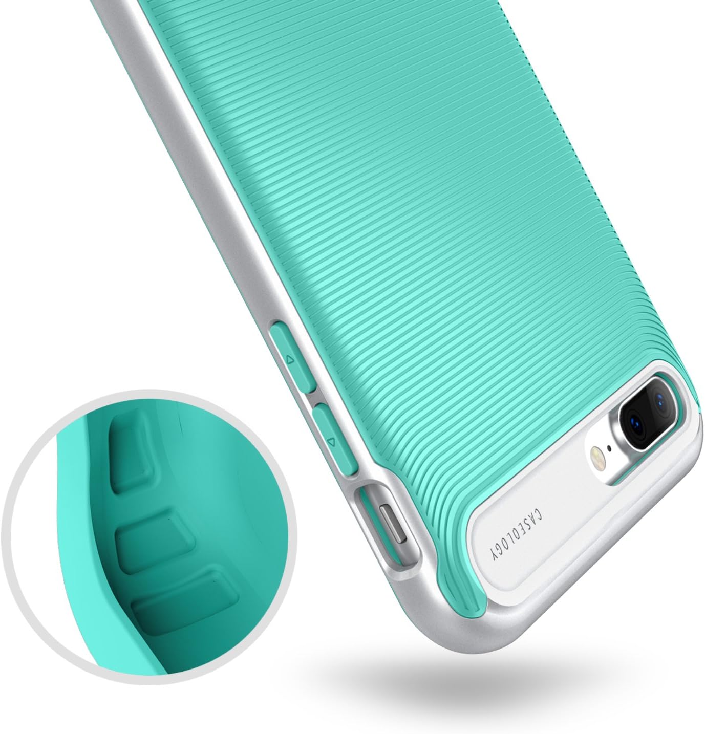 Caseology Wavelength for Apple iPhone 8 Plus Case (2017) / for iPhone 7 Plus Case (2016) - Stylish Grip Design - Mint Green