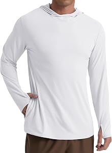 Askdeer Men's Sun Shirts UPF 50+ Fishing T-Shirts for Men Long Sleeve Hiking UV SPF Hoodie Shirts