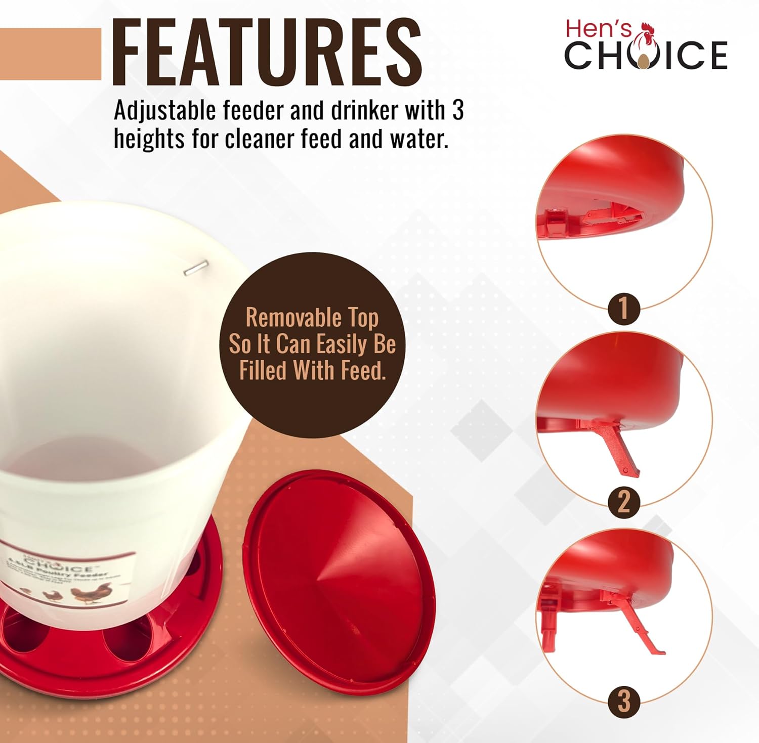 Hen's Choice™ Chick Feeder and Waterer Set, 6.5 lb Feeder, 1.5 L Waterer