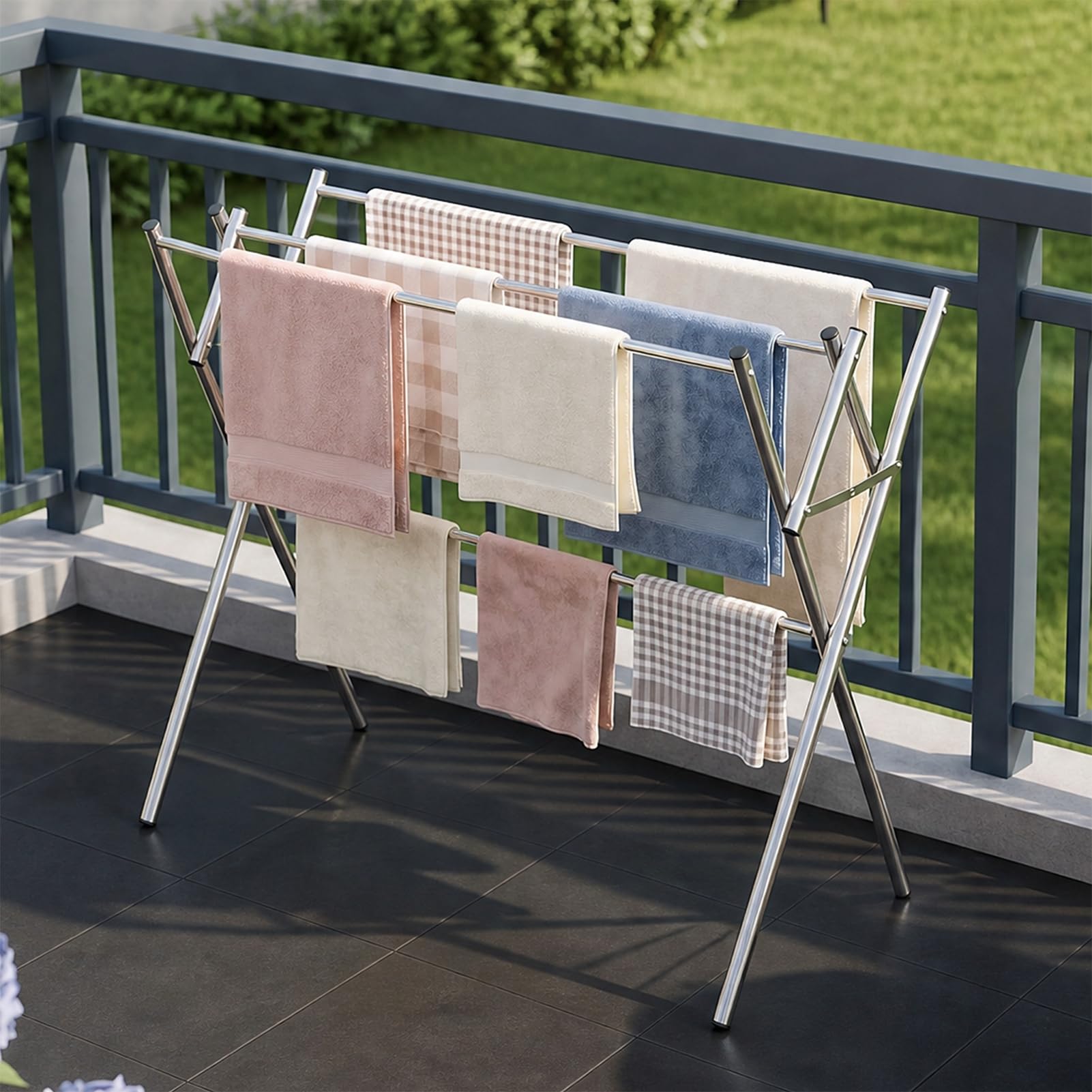Photo 1 of PureBox Expandable Drying Rack - Silver, 22-39.4" Width