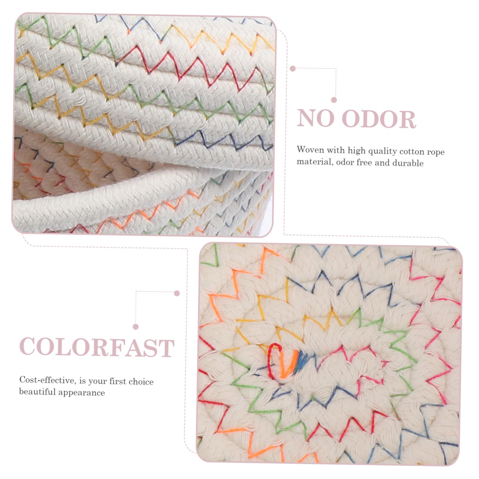 UKCOCO Cesta De Almacenamiento Para Escritorio De Cuerda De Algodón 22x14 Cm Con Tapa, Cesta Organizadora Cremosa Para Cosméticos y Juguetes, Ligera y Espaciosa Hogar, Dormitorio y Habitación Infantil