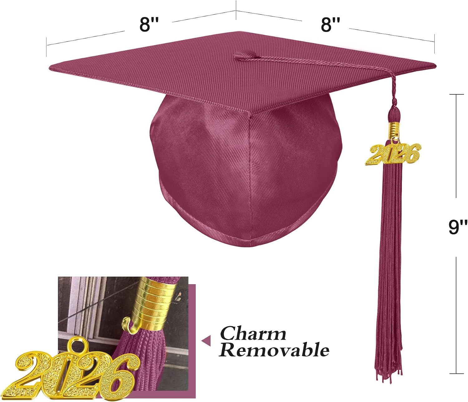 6 Pcs Shiny Preschool Graduation Cap and Gown with Tassel 2026 Kids Graduation Sets