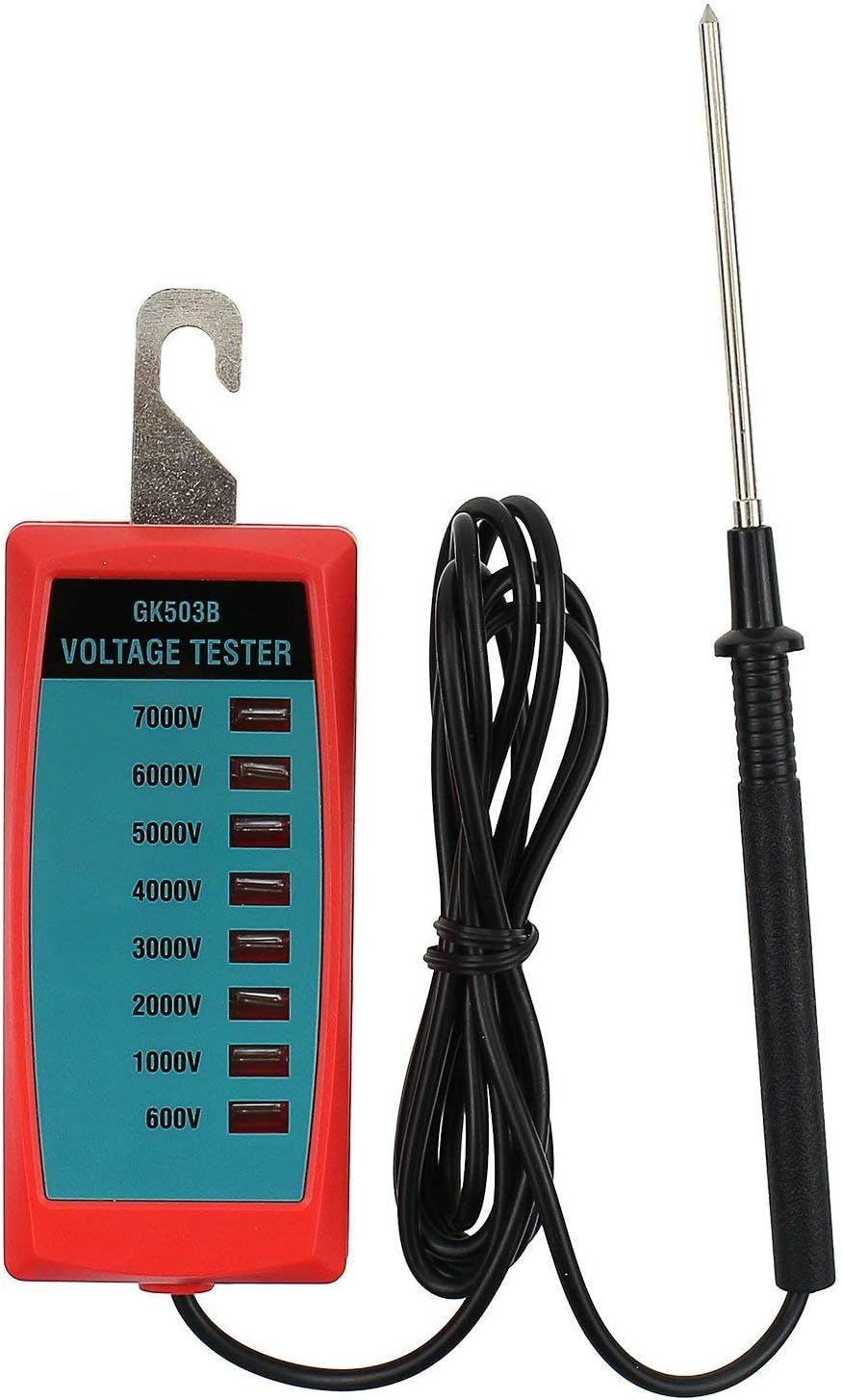 ALLOSUN Electric Fence Tester Fault Finder Digital Electric Fence Voltage Tester (EM555+GK503B)