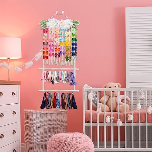 Miniatura 2 de OOSAKU Soporte para diadema para niñas, accesorios para el cabello de bebé, organizador de almacenamiento para colgar en la pared, decoración para