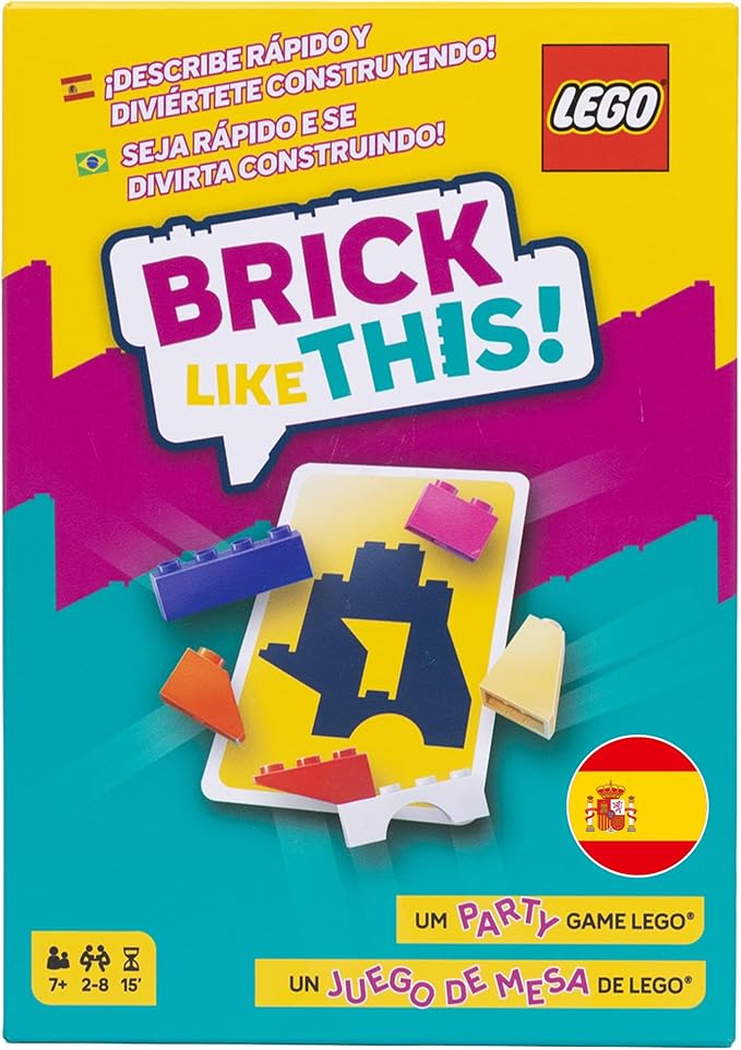 Asmodee ¡Brick Like This! El Juego Oficial de Lego - Party Game - Juego de construcción rápido y Divertido para Toda la Familia: niños y Adultos. 15 mins, 2-8 Jugadores, A Partir de 7 años, español